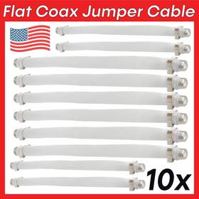 135-as Cmple 10 Pack F-type 8 Inch Coaxial Flat Cable Jumper Window/door Through Cord Wire 135-as Cmple 10 Pack F-type 8 Inch Coaxial Flat Cable Jumper Window/door Through Cord Wire