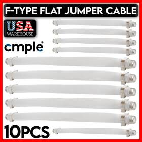 135-zs Cmple F-type Cable Jumper Through Window/door Flat Coaxial Antenna Cord 8 Inch 10 Pcs