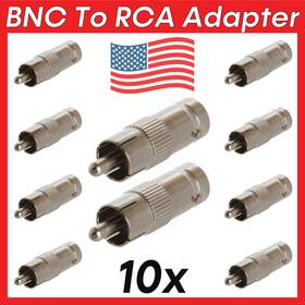 191-as Cmple 10 Pack Bnc Jack To Rca Plug Adapter Coax Cable Connector Converter