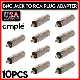 191-zs Cmple Bnc To Rca Adapter Plug Jack Connector Coax Cable Converter 10pcs
