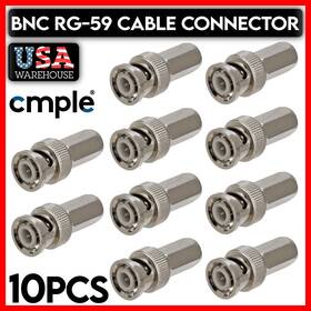 192-zs Cmple Bnc Twist On Connector Male Plug Rg-59 Coax Coaxial Cable Cctv Camera 10pcs