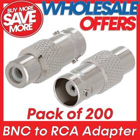 269-ab Cmple 200 Pcs Rca To Bnc Converter Coaxial Cable Adapter Cctv Camera F/f