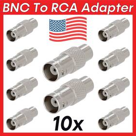 269-as Cmple 10 Pack Bnc Jack To Rca Adapter Female Coax Cable Connector Converter Cctv