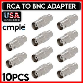 269-zs Cmple 10 Pcs Rca Jack To Bnc Adapter Female Connector Coax Cable Converter Cctv