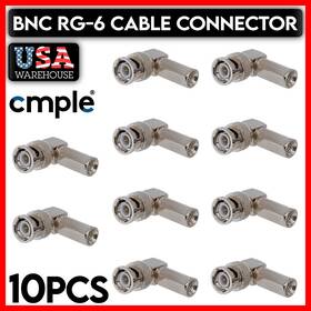 Rg-59 Cmple 619162001086 10 Pcs 90 Bnc Connector Right Angle Twist On Plug For Coax Coaxial Cable Rg-59 Cmple 619162001086 10 Pcs 90 Bnc Connector Right Angle Twist On Plug For Coax Coaxial Cable