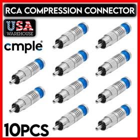 Rg-59 Cmple 619162001451 10 Pcs Rca Connector Compression Type Male Plug For Coax Coaxial Cable