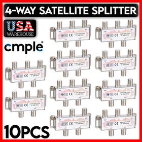 Cmple 619162004582 10 Pcs 4-way Antenna Splitter F-type Coaxial Cable F Adapter For Satellite Hdtv