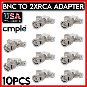 Cmple 619162004797 10 Pcs Bnc Plug To Dual Rca Jack Adapter Converter Splitter Coax Cable Connector Cmple 619162004797 10 Pcs Bnc Plug To Dual Rca Jack Adapter Converter Splitter Coax Cable Connector