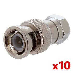 Cmple 619162016912 10 X Bnc To F-type Male Rf Coaxial Coax Adapter Connector