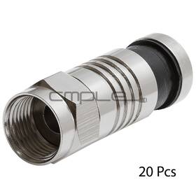 Rg59 Cmple 619162018428 20 X Coax Compression Connector For Cable Cctv Male With Black Tail