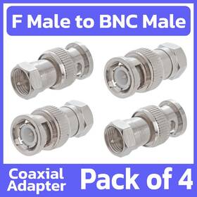 1155 Cmple 619162048579 4 Pack Bnc To F-type Adapter Coax Cable Male Coaxial Connector Converter 1155 Cmple 619162048579 4 Pack Bnc To F-type Adapter Coax Cable Male Coaxial Connector Converter