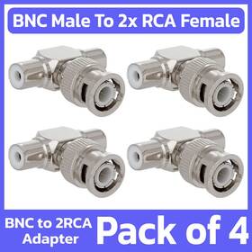 Cmple 619162051500 4 Pack Bnc Male To 2x Rca Female Adapter Coax Coaxial Connector Converter Cctv Cmple 619162051500 4 Pack Bnc Male To 2x Rca Female Adapter Coax Coaxial Connector Converter Cctv