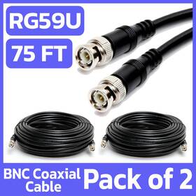 Rg59 Cmple 619162053177 2 Pack Long Bnc Male To Cable 75ft Coax Gold Pin Connector Tv Cord Rg59 Cmple 619162053177 2 Pack Long Bnc Male To Cable 75ft Coax Gold Pin Connector Tv Cord
