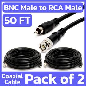 Rg59 Cmple 619162053382 2 Pack 50 Feet Bnc To Rca Cable Adapter Coaxial Wire Cctv Audio Video Cord Rg59 Cmple 619162053382 2 Pack 50 Feet Bnc To Rca Cable Adapter Coaxial Wire Cctv Audio Video Cord