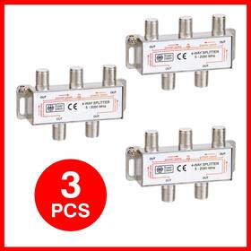 A-257 Cmple 3 X 4 Way F Type Splitter 5-2050mhz Hdtv Rg6 Coaxial Cable Adapter