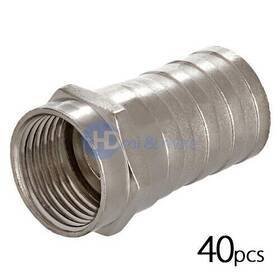 Hd-1188 Cmple 40x F-type Connector Crimp-on Rg6 Gold Adapter Hd-1188 Cmple 40x F-type Connector Crimp-on Rg6 Gold Adapter