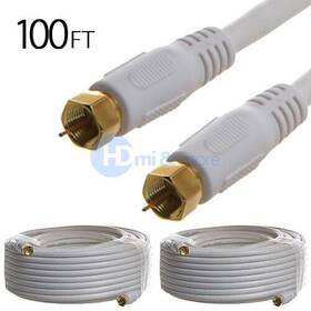 Hd-391 Cmple 2x 100 Ft Rg 6 F Type Coaxial 18awg 75ohm Cable White