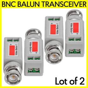 S-1353 Cmple 2 Pair Bnc Plug Balun Connector Over Cat6 Cat5 Cat3 Male Connection Cctv Camera