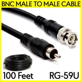 S-457 Cmple 100 Feet Bnc Plug To Rca Cable Rg59 Cctv Camera Coax Cord 75ohm Dvr Adapter S-457 Cmple 100 Feet Bnc Plug To Rca Cable Rg59 Cctv Camera Coax Cord 75ohm Dvr Adapter