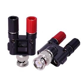 Cnario 445053153120 2pcs Bnc Male To 2x 4mm Dual Banana Female Jack Socket Binding Post Coax Coaxial