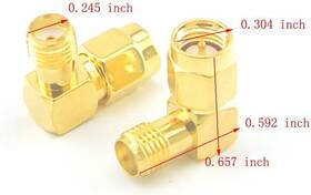 Co. Ltd. Zhenjiang 744759798787 5pcs Sma Male To Female Right Angle 90-degree Adapter Gold Plated Contacts Pack