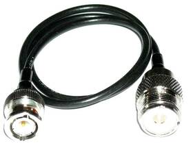 So-239 Comet Antenna Hm-05 18 Inch Coax Cable Adapter - Bnc Male To Uhf Female
