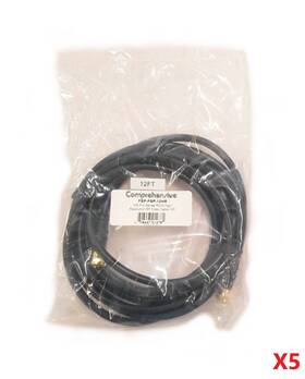 Fsp-fsp-10hr Comprehensive Lot Of 5 New Pro Rg-6 High Res Rf Coax Cables 12ft