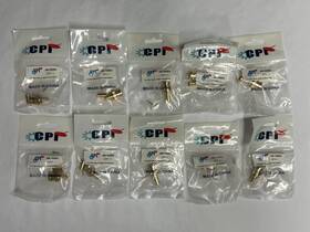 Sb-105bg Cpi Sb105bg Lot Of 10 3-piece Bnc Male Crimp For Rf59/62 Pvc Gold Finish