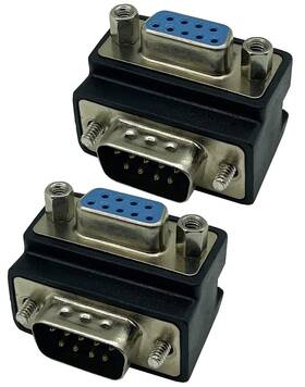 Dafensoy 762102335526 Rs232 Db9 Pin Male To Female 90 Degree Changer Coupler Adapte Connecter 2-pack