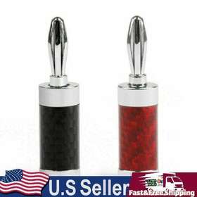 Darupsun I002-a984-red-1pcs 1pc Hifi Rhodium Plated Carbon Fiber Speaker Cable Banana Terminal Plug Red
