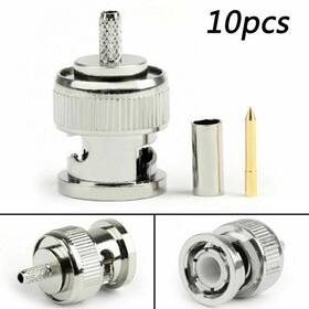 I002-d070-1 Darupsun 10x Bnc Male Plug Rf Straight Crimp Adapter For Rg174 Rg316 Rg179 Cable S7