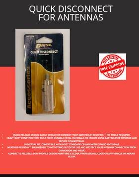 Diesel Electronics 045602534089 Quick Disconnect For Antennas Up To 4ft 3/8 Inch X 24 Thread