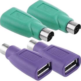 Nr-us-334a Dkardu 4 Pack Ps2 To Usb A Adapter Male Female Keyboard Mouse Converter Plug