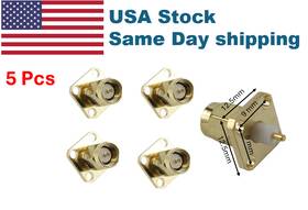 S-014-1tgg Dls 5 Pcs Rp-sma Male Chassis Panel Mount 4 Hole Solder Connector