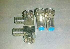 Sf81-90 Dynaflex Qty-4 Coaxial Tv Cable Male To Female Elbow Connector. 4pcs