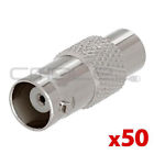 E-269 Lot Of 50 Cmple Connector Bnc Female Jack To Rca Adapter