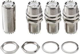 Eifagur 313041592541 4pcs Pl-259 Bulkhead Connector Uhf Female To Adapter So-239 Nut Bulkh