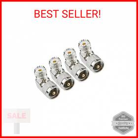 Eifagur 705353854255 Uhf Male Pl-259 To Female So-239 L Shape Right Angle 90 Degree Rf Coax Coaxi