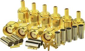 Ewsma008-10 Eightwood 10pcs Rp-sma Male Rf Crimp Connector 50ohms Gold-plated For Rg316 Rg17