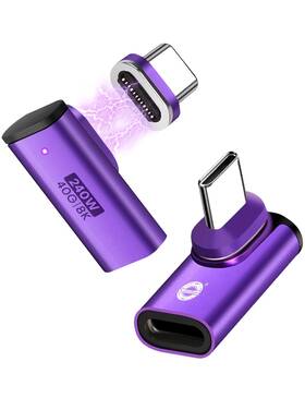 Endlesshine 979006890820 Right Angle Usb C Male To Female Magnetic Adapter 2 Pack 24 Pin 40gbps