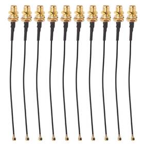 Evtscan 179935018617 10pcs 4 Inches Ufl Ipex/ipx To Sma Antenna Extension Cable With Gold Plated B