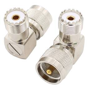 Pl259 Exgoofit 313104277217 Male To Female Right Angle 90 Degree Adapter 2-pack Uhf Fema Pl259 Exgoofit 313104277217 Male To Female Right Angle 90 Degree Adapter 2-pack Uhf Fema