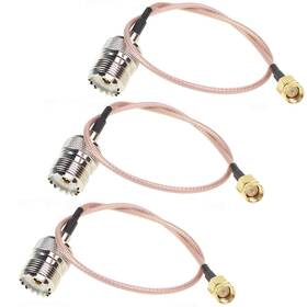 S00553 Exgoofit Sma Male To Uhf Pl259 Female Connector Handled Atenna Cable 12 Inch Pack Of 3