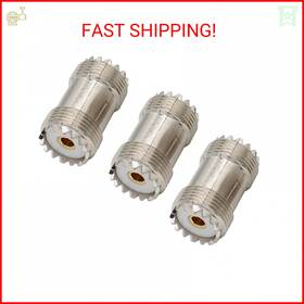 S00823 Exgoofit Pl259 Barrel Connector 3-pack So239/uhf Female To Coax Ad