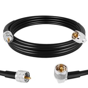 Exgoofit Sma009003 Cb Coax Cable 10ft 3m Rg58 Uhf Male To Right Angle Pl259 Coaxial Cable
