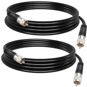 Sma1051022 Exgoofit Rg8x Jumper Cable 6ft 2 Pack Pl259 Coaxial Cb Coax For Radi