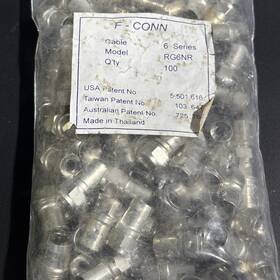 Rg6nr F-conn 100- F-type Crimp-on Connectors Male Plug Coaxial Cable Antenna Connector Rg6nr F-conn 100- F-type Crimp-on Connectors Male Plug Coaxial Cable Antenna Connector