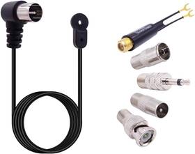 Fancasee Us-ant-29 Universal Fm Antenna 75 Ohm F Male Push On Plug Coaxial Cable With Adapter