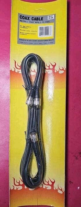 Pl-259 Firestik 726414240077 9ft Dual Lead Coax With 3- Connectors - R-9a Pl-259 Firestik 726414240077 9ft Dual Lead Coax With 3- Connectors - R-9a