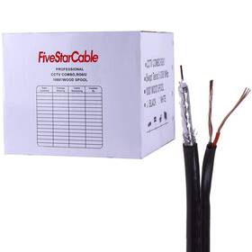 Rg6-cb1000 Five Star 5s0033/rg6-cb1000 Cable Rg6 1000 Ft. Siamese Combo Coaxial Rg6/u And 18 Awg 2 Conductors